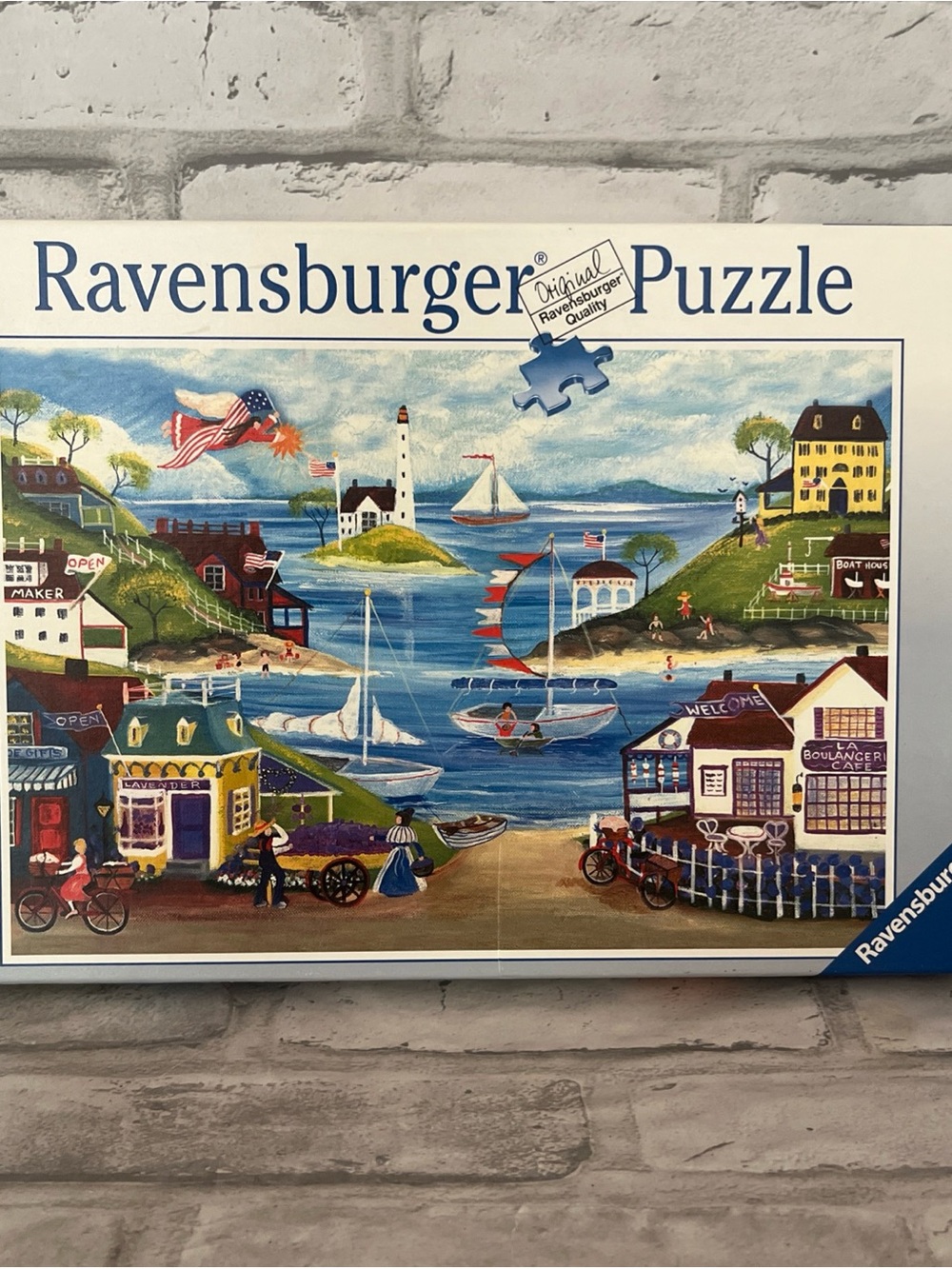 Ravensburger Blue Coastal Village Jigsaw Puzzle lovely seaside 500 pieces